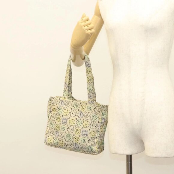 CHANEL Camelia COCO Mark Tote Bag Cotton Multicolor CC Auth BA3738 - Picture 3 of 16